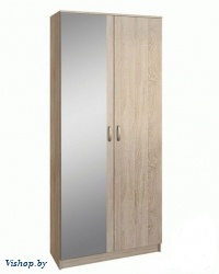 шкаф 2 дверный с зеркалом ольга 898 дуб сонома на Vishop.by 