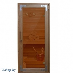 Дверь для бани 800х1800 ComfortProm деревянная со стеклом бронза прозрачная