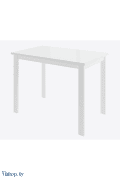 габби стол раздвижной со стеклом , белый/белый на Vishop.by 