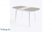 бейз мх стол раздвижной со стеклом, серый/белый на Vishop.by 