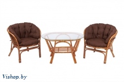 ind комплект багама дуэт коньяк подушка коричневая овальный стол на Vishop.by 