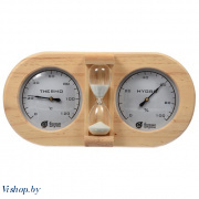 Термометр и гигрометр для бани с песочными часами арт.18028