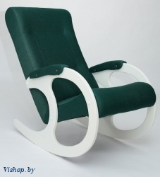 Кресло-качалка Бастион 3 арт. Bahama emerald ноги белые на Vishop.by 