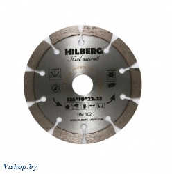 Алмазный круг 125х22,23 мм по ж/бетону Hard Materials HILBERG (Лазерная сварка. Обрабатываемый материал:кирпич, керамогранит, армированный бетон, бето (HM102)