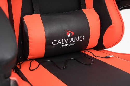 Вибромассажное кресло Calviano 1583 черно-красное 
