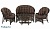 IND Комплект Черчиль (Рузвельт) овальный стол темно-коричневый темные подушки