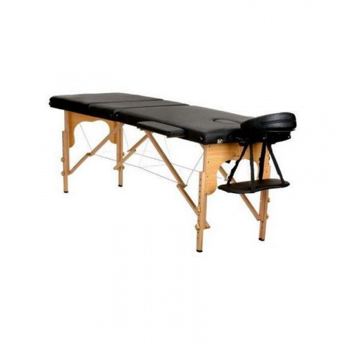 Складной 3-х секционный деревянный массажный стол RS BodyFit черный 60 см