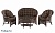 IND Комплект Черчиль (Рузвельт) овальный стол орех матовый темные подушки
