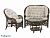 IND Комплект Черчиль диван кресло и столик темно-коричневый
