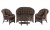 IND Комплект Черчиль (Рузвельт) овальный стол орех матовый темные подушки 