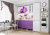 Кухонный гарнитур SV-мебель Фрукты (КРОКУСЫ МДФ), 2,0 Белый/Фиолетовый металлик 