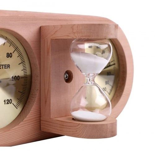 Термогигрометр с песочными часами канадский кедр