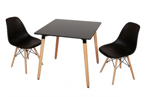 Комплект обеденный стол и 2 кресла black 