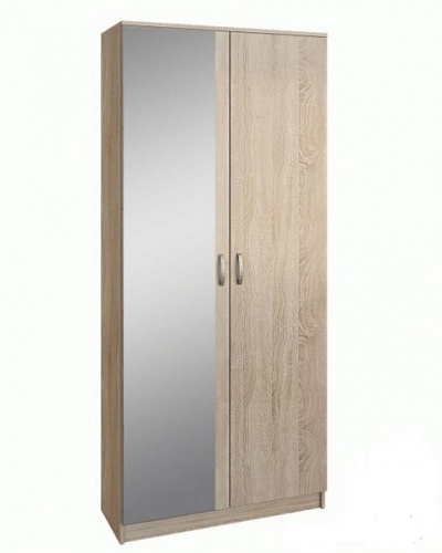 Шкаф 2 дверный с зеркалом Ольга 898 дуб сонома 