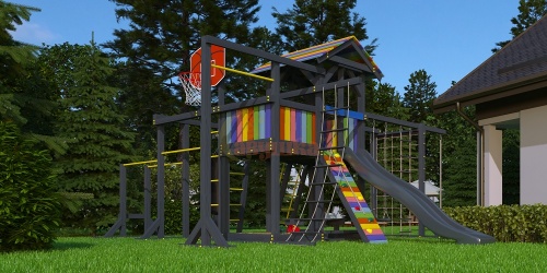 Детский спортивный комплекс для дачи Савушка 2 Black Edition