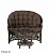 IND Комплект Черчиль диван 2-х местный и столик темно-коричневый темная подушка