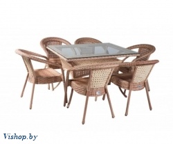 Комплект мебели Deco 6 с прямоугольным столом светлый