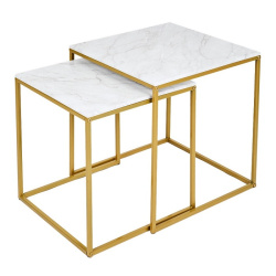 стол журнальный металларт м002 белый мрамор золото на Vishop.by 