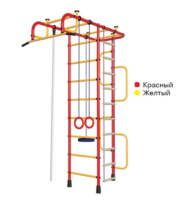 Детский спортивный комплекс Пионер-3М ПВХ красно-желтый