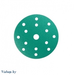 Шлифлист 150мм круг P180 пленка, самосцепл. (15 отв.) Green Abraforce