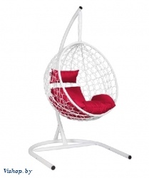 Подвесное кресло Скай 02 белый подушка красный на Vishop.by 