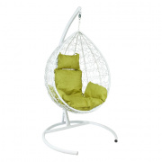 Подвесное кресло Z-11 (5) белый, подушка – зеленый на Vishop.by 