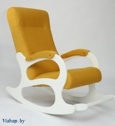 Кресло-качалка Бастион 2 арт. Bahama yellow белые ноги на Vishop.by 