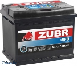 Автомобильный аккумулятор Zubr EFB R+ (63 А/ч)
