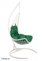 Подвесное кресло Полумесяц белый подушка зеленый на Vishop.by 