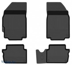 Коврики салона резиновые для Chevrolet Spark (15-Н.В.), комплект, 4 шт.