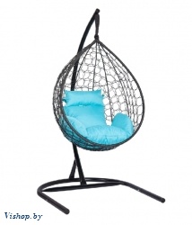 Подвесное кресло Скай 01 черный подушка голубой на Vishop.by 