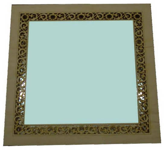 Зеркало для бани квадратное (малое) резное ЗК-М