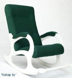 Кресло-качалка Бастион 2 арт. Bahama emerald ноги белые на Vishop.by 