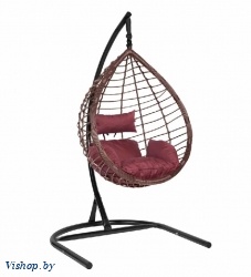 Подвесное кресло Скай 04 коричневый подушка бордовый на Vishop.by 