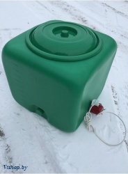 Бак для душа Садко 100 л с ЭВН с металлическим шаровым краном уровень воды зеленый