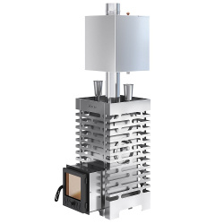 Печь для бани ASTON 20 INOX (ИНОКС) стекло с баком на трубе 50л (AISI 439) от Vishop.by 