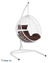 Подвесное кресло Скай 02 белый подушка коричневый на Vishop.by 