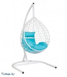 Подвесное кресло Скай 01 белый подушка голубой на Vishop.by 