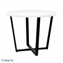стол орлеан d100 белый металл черный на Vishop.by 