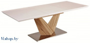 стол обеденный signal alaras раскладной, белый лак\дуб сонома 160-220/90/75 на Vishop.by 