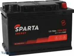 Автомобильный аккумулятор SPARTA Energy 6СТ-75 L+ 700A (75 А/ч)