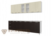 кухонный гарнитур sv-мебель геометрия (2,6 м) 720 ваниль/дуб венге/корпус белый на Vishop.by 