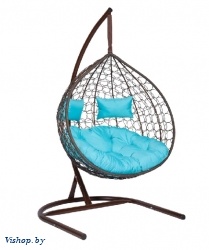 Подвесное кресло Скай 03 коричневый подушка голубой на Vishop.by 