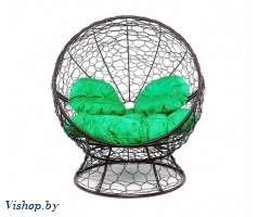 Кресло садовое M-Group Апельсин 11520204 коричневый ротанг зеленая подушка