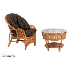 ind комплект черчиль кресло и столик коньяк темная подушка на Vishop.by 