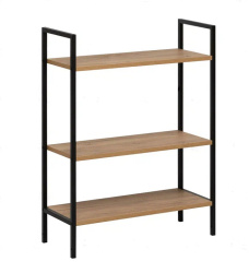 стеллаж leset стилвуд 23 широкий 3 полки черный дуб крафт золотой на Vishop.by 