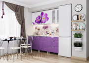 кухонный гарнитур sv-мебель фрукты (крокусы мдф), 2,0 белый/фиолетовый металлик на Vishop.by 