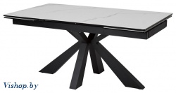 стол обеденный mebelart alezio 160 белый мрамор/черный на Vishop.by 
