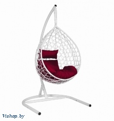 Подвесное кресло Скай 01 белый подушка бордовый на Vishop.by 
