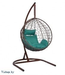 Подвесное кресло Скай 02 коричневый подушка зеленый на Vishop.by 
